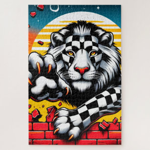 Chequered Lion Jigsaw Puzzle