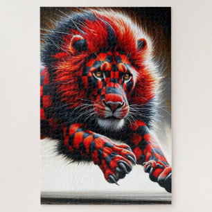 Chequered Lion Jigsaw Puzzle