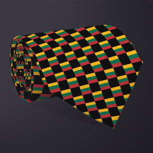Chequered Lithuania Flag Pattern Tie