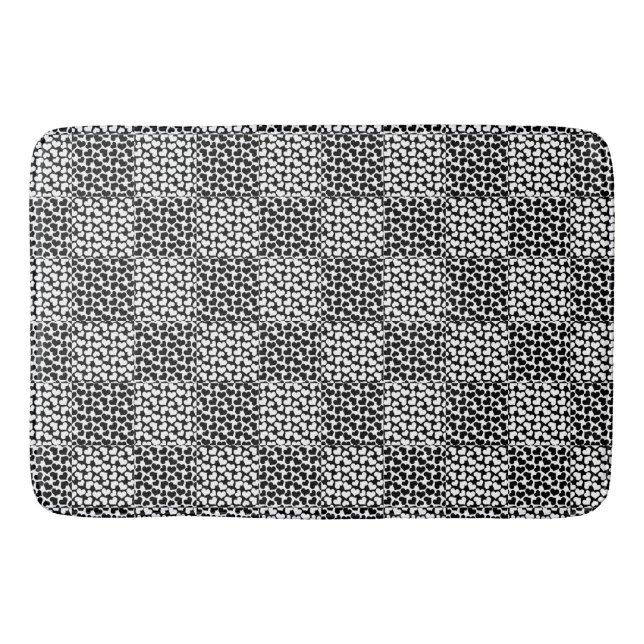 Chequered Love in Black and White  Bath Mat (Front)