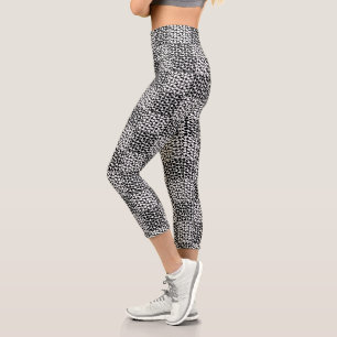 Chequered Love in Black and White  Capri Leggings