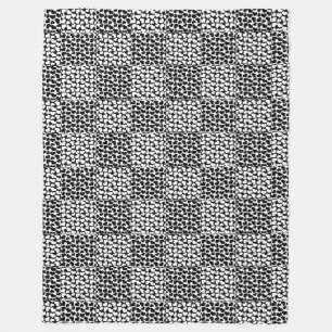 Chequered Love in Black and White Fleece Blanket