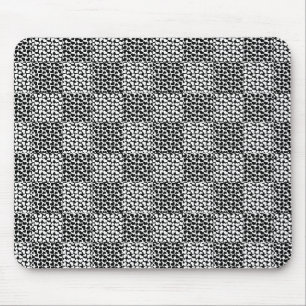 Chequered Love in Black and White  Mouse Pad