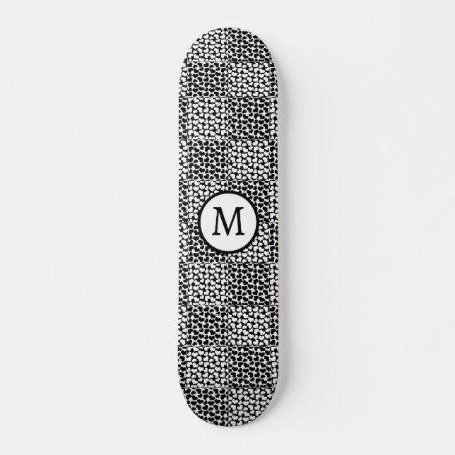 Chequered Love in Black and White  Skateboard (Front)