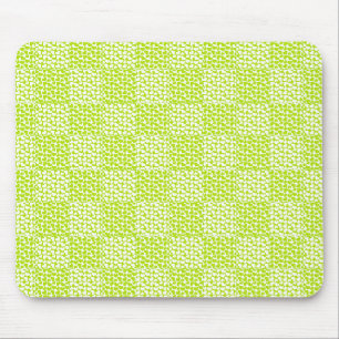 Chequered Love in Lime Green and White  Mouse Pad