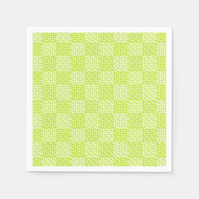 Chequered Love in Lime Green and White  Napkin (Front)