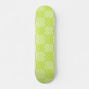 Chequered Love in Lime Green and White  Skateboard