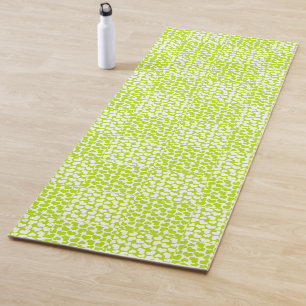 Chequered Love in Lime Green and White  Yoga Mat