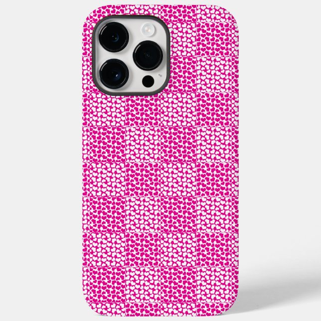 Chequered Love in Magenta and White Case-Mate iPhone Case (Back)