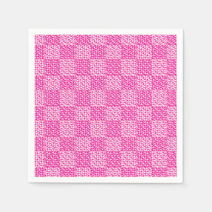 Chequered Love in Magenta and White Napkin
