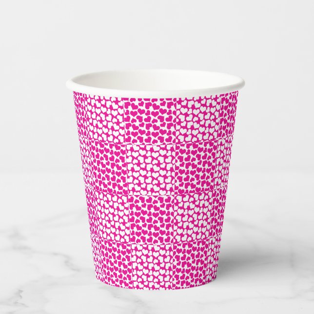 Chequered Love in Magenta and White Paper Cups (Front)