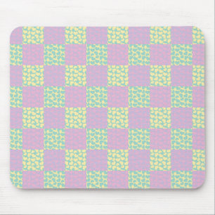 Chequered Love-Pastel Pink, Yellow, Purple & Green Mouse Pad