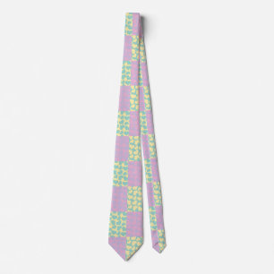 Chequered Love-Pastel Pink, Yellow, Purple & Green Tie