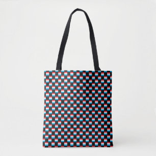 Chequered Luxembourg Flag Pattern Tote Bag