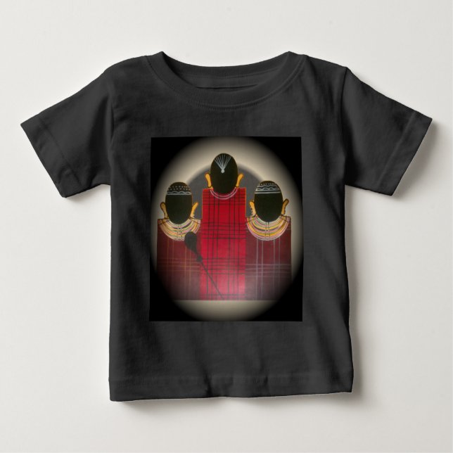 Chequered Maasai Family Portrait Baby T-Shirt (Front)