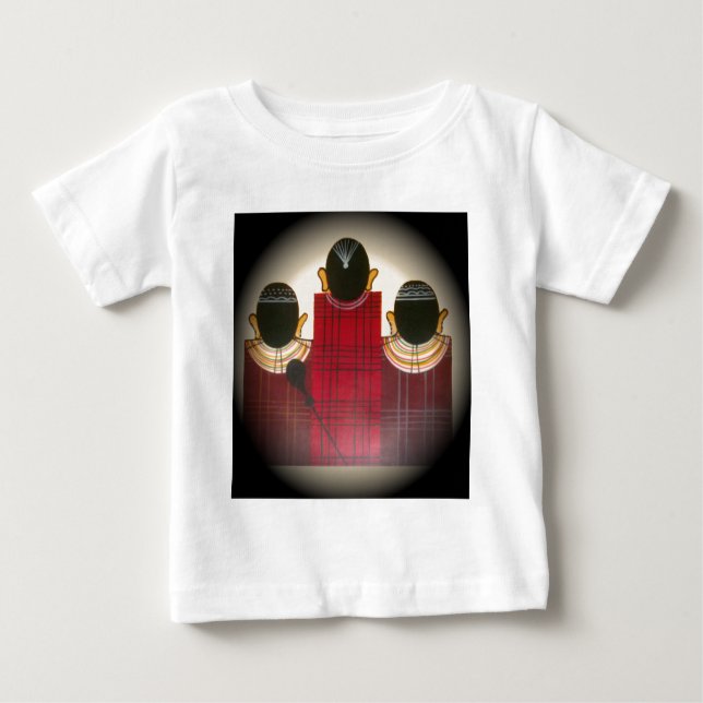 Chequered Maasai Family Portrait Baby T-Shirt (Front)