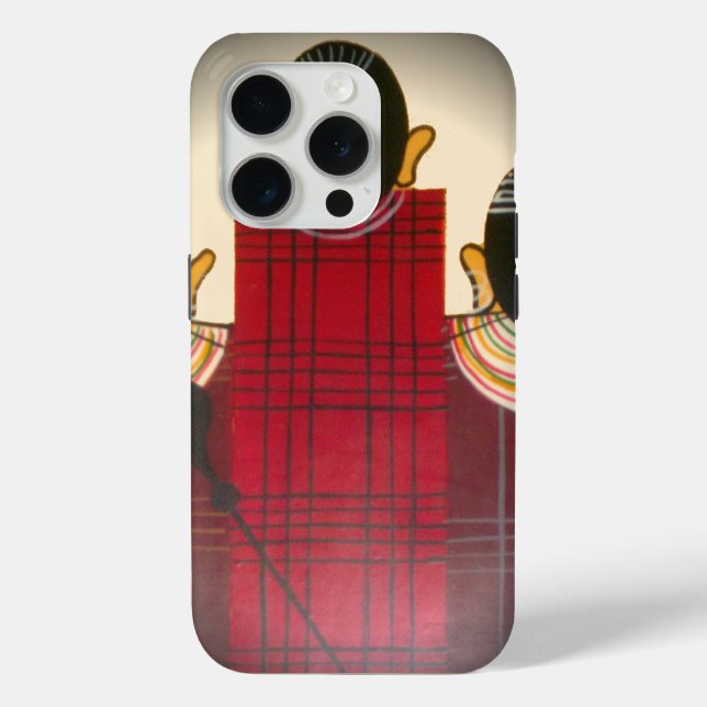 Chequered Maasai Family Portrait Case-Mate iPhone Case (Back)