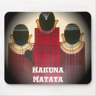 Chequered Maasai Family Portrait Mouse Pad