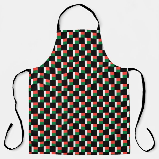 Chequered Madagascar Flag Pattern  Apron (Front)