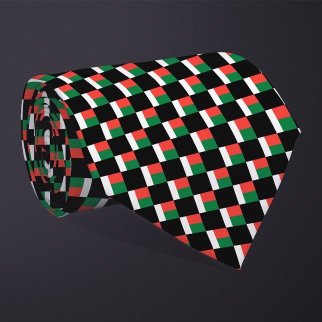 Chequered Madagascar Flag Pattern  Tie (Creator Uploaded)