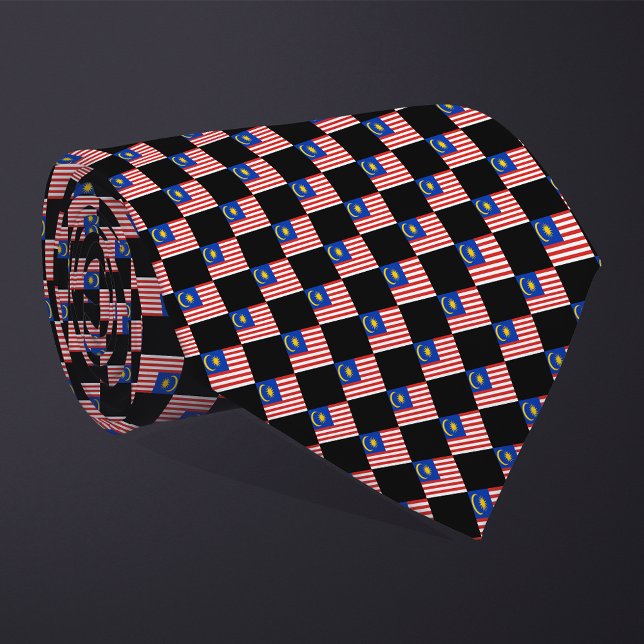 Chequered Malaysia Flag Pattern  Tie (Creator Uploaded)