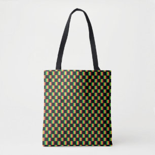 Chequered Mali Flag Pattern Tote Bag