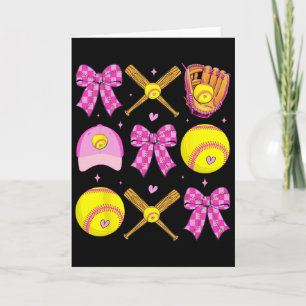 Chequered Mama Bow Cute Softll Mum Women Game Day Card