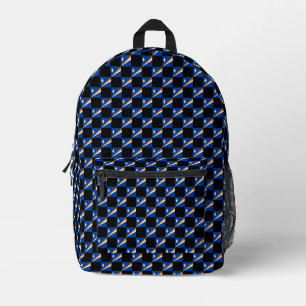 Chequered Marshall Islands Flag Pattern  Printed Backpack