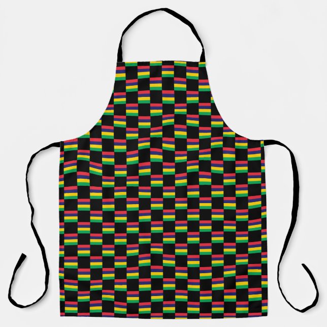 Chequered Mauritius Flag Pattern  Apron (Front)