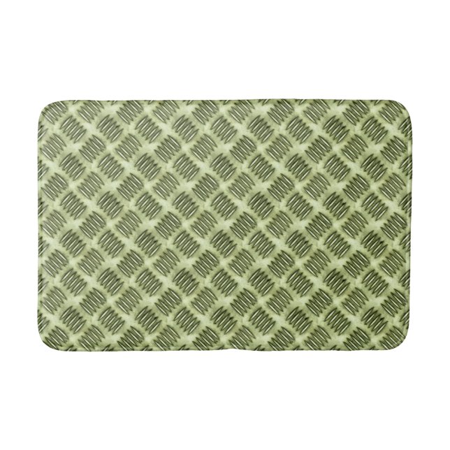 Chequered Metal Stainless Steel Flooring Texture Bath Mat (Front)