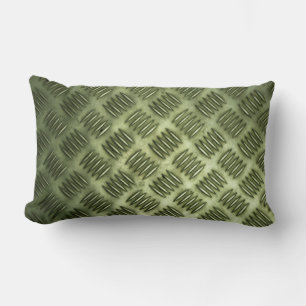 Chequered Metal Stainless Steel Flooring Texture Lumbar Cushion