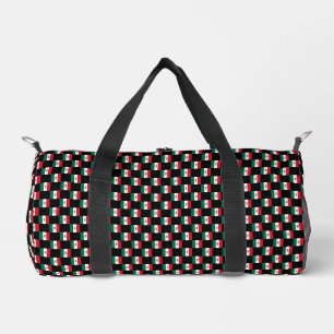 Chequered Mexico Flag Pattern Duffle Bag