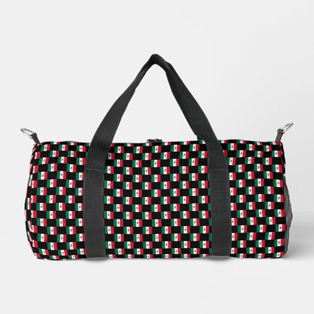 Chequered Mexico Flag Pattern  Duffle Bag (Front)