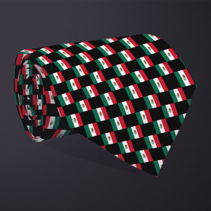 Chequered Mexico Flag Pattern Tie