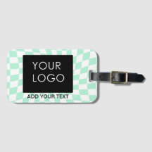 Chequered Mint Customisable Business Add Logo   
