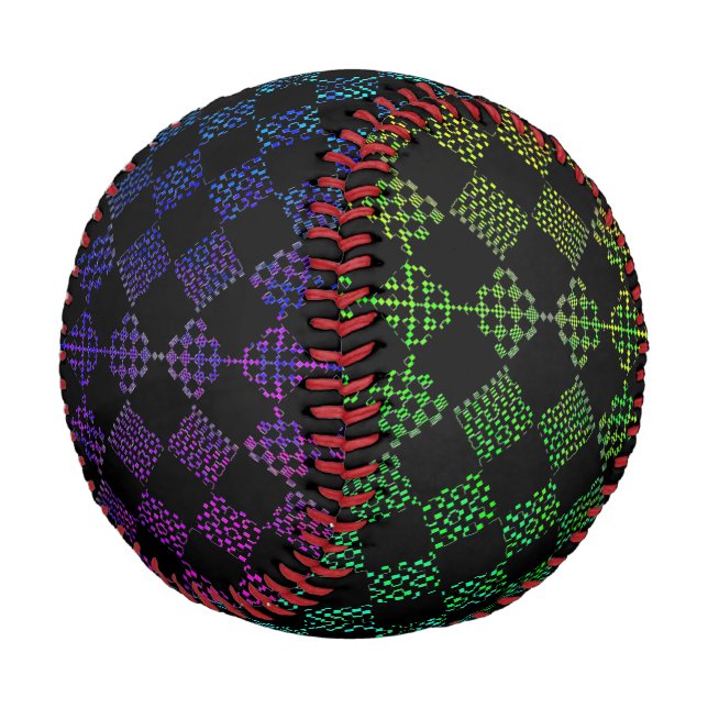 Chequered Moire by Kenneth Yoncich Baseball (Angled)