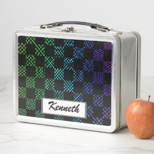 Chequered Moire by Kenneth Yoncich Metal Lunch Box