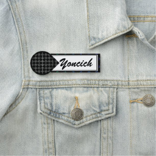 Chequered Moire by Kenneth Yoncich Name Tag