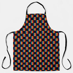 Chequered Moldova Flag Pattern  Apron