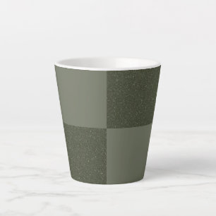 Chequered Moss Green Latte Mug – Customisable