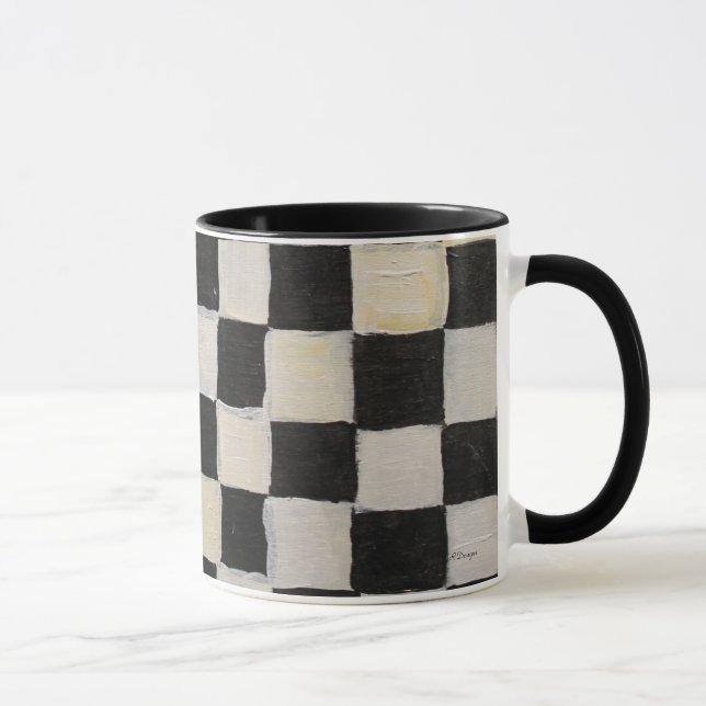 Chequered Mug  Black and White (Right)