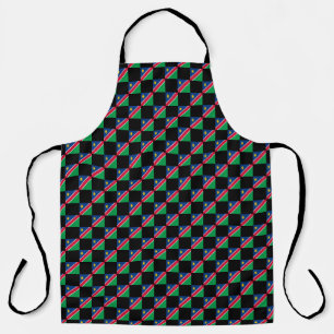 Chequered Namibia Flag Pattern  Apron