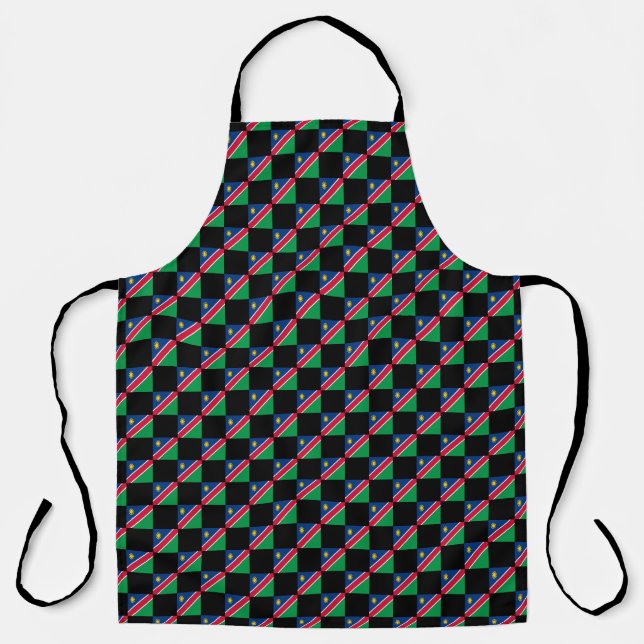 Chequered Namibia Flag Pattern  Apron (Front)