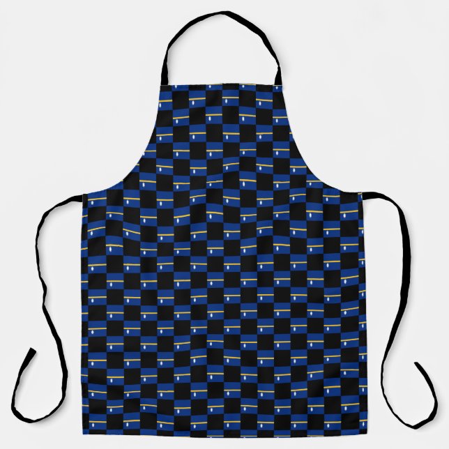 Chequered Nauru Flag Pattern  Apron (Front)