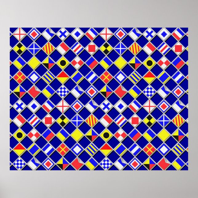 Chequered Nautical Signal Flags Decor (Front)