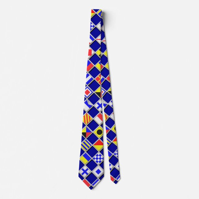 Chequered Nautical Signal Flags Tie (Front)