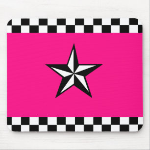 Chequered Nautical Star Mousepad