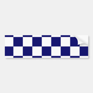 Chequered Navy and White Bumper Sticker