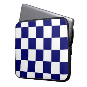 Chequered Navy and White Laptop Sleeve