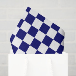 Chequered Navy White Tissue Paper